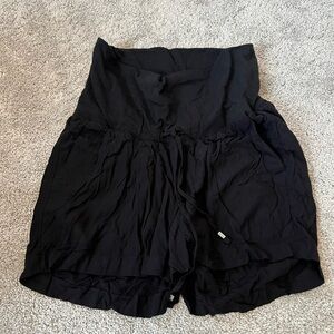 Women's Black Maternity Shorts